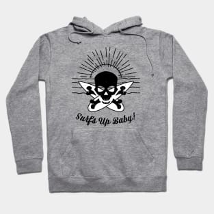 Surfs Up Sunrise Skull Surfer Hoodie